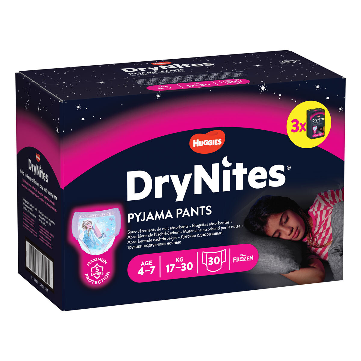 azera__67634.1693168148.jpg Huggies DryNites Pyjama Pants for Girls Years 4-7, 30 Pack - Image 1